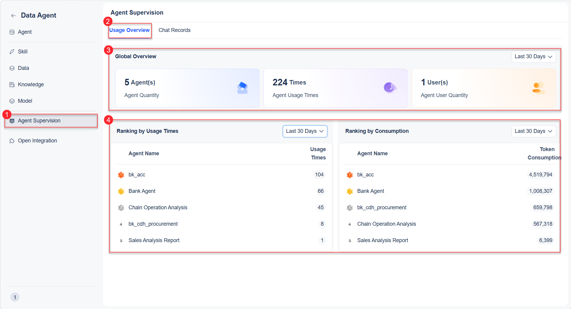 Usage Overview- Data Agent Help Doc