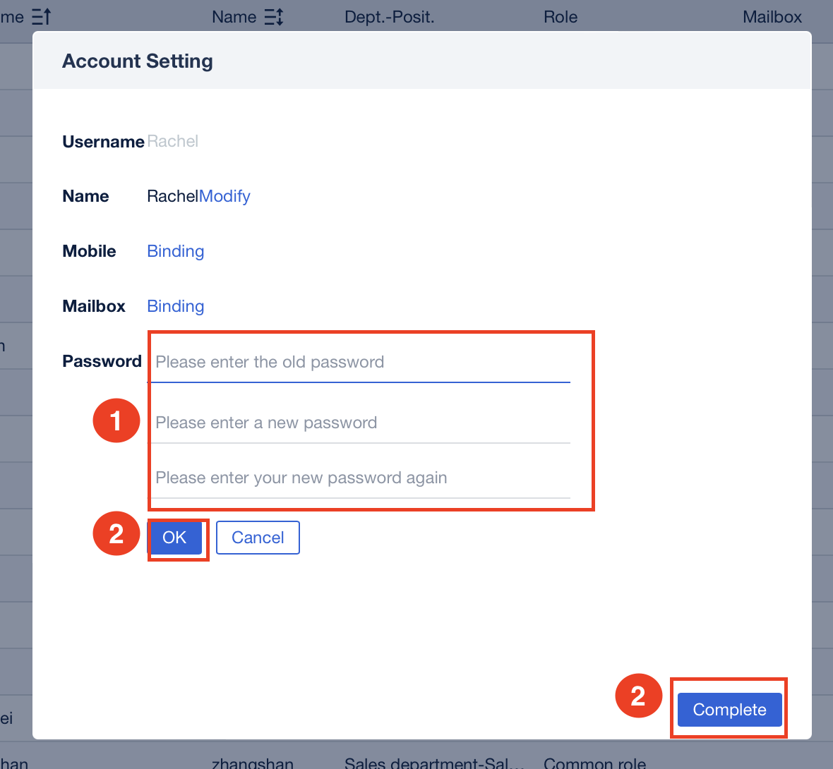 User Modifying/Resetting Password- FineBI Help Document