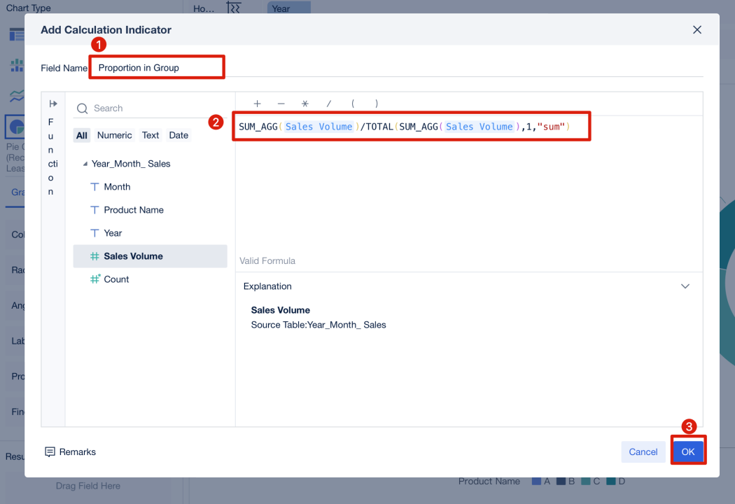 Calculating Proportion in Group - Indicator- FineBI Help Document