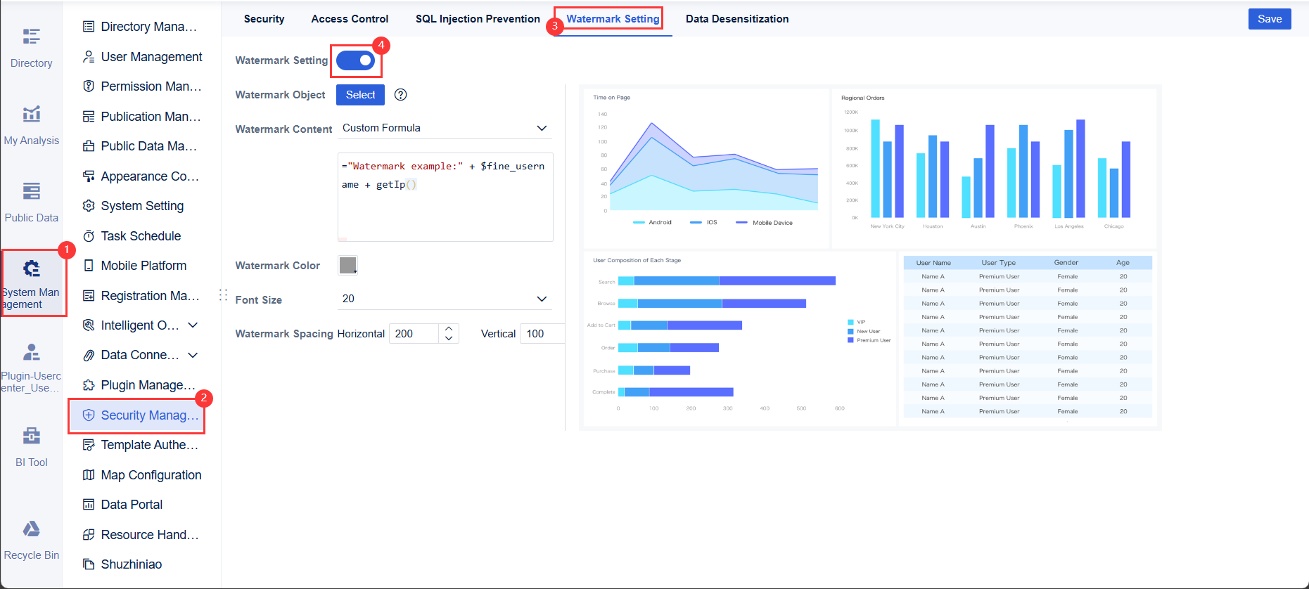 Watermark Setting- FineBI Help Document