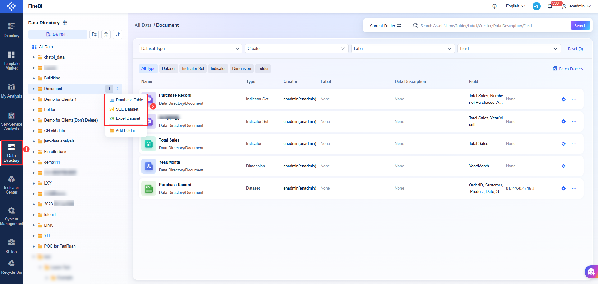 Data Management Overview- FineBI Help Document 7.0