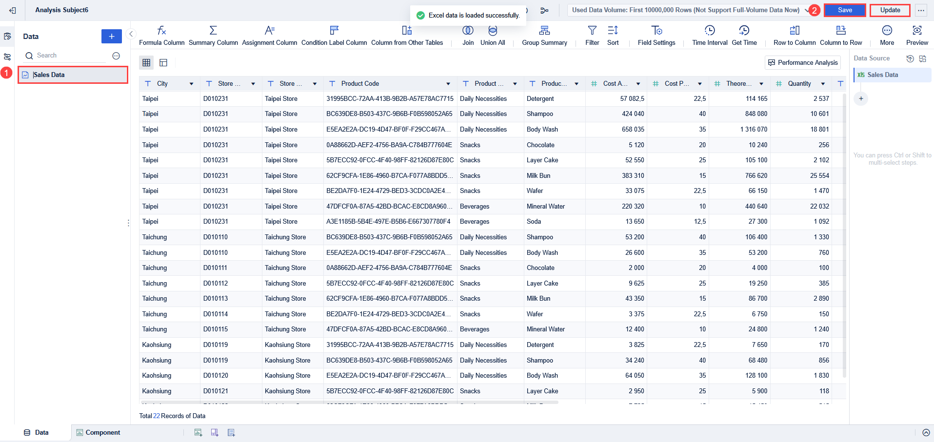 Adding Excel Data- FineBI Help Document 7.0