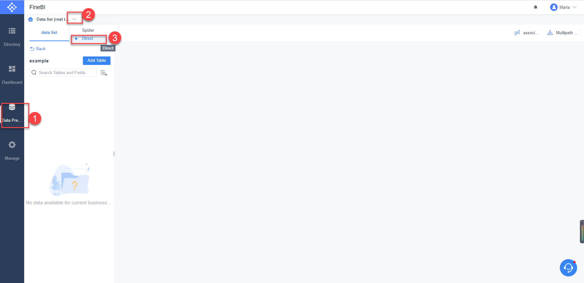 Real-time data (direct connection)- FineBI Help Document FineBI Document