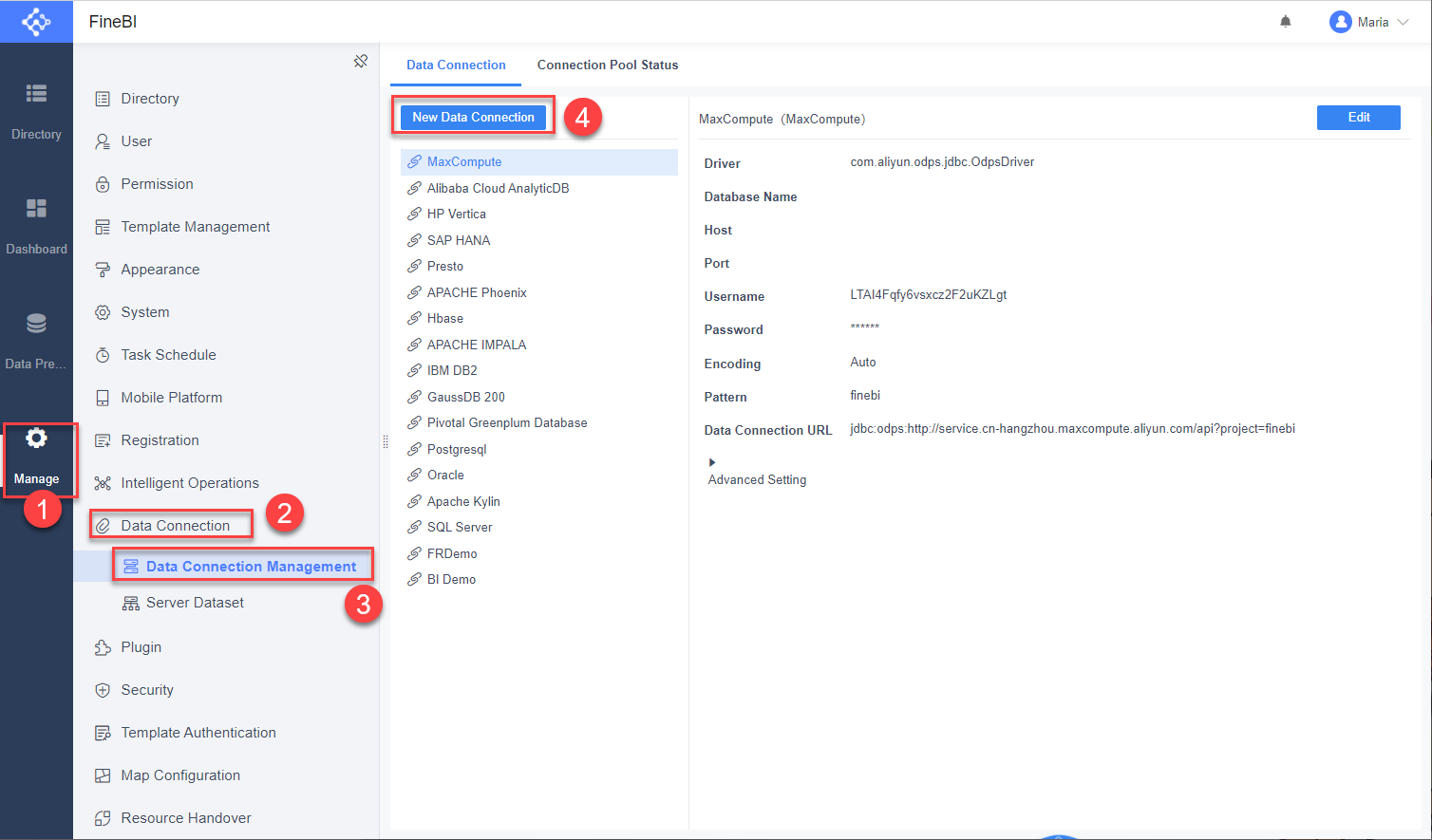 Configure data connection- FineBI Help Document FineBI Document