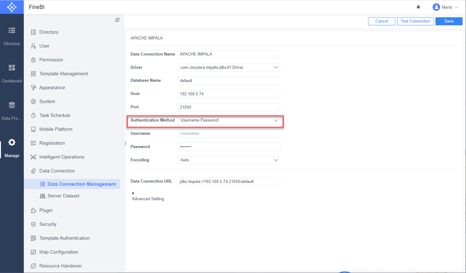 Configure data connection- FineBI Help Document FineBI Document