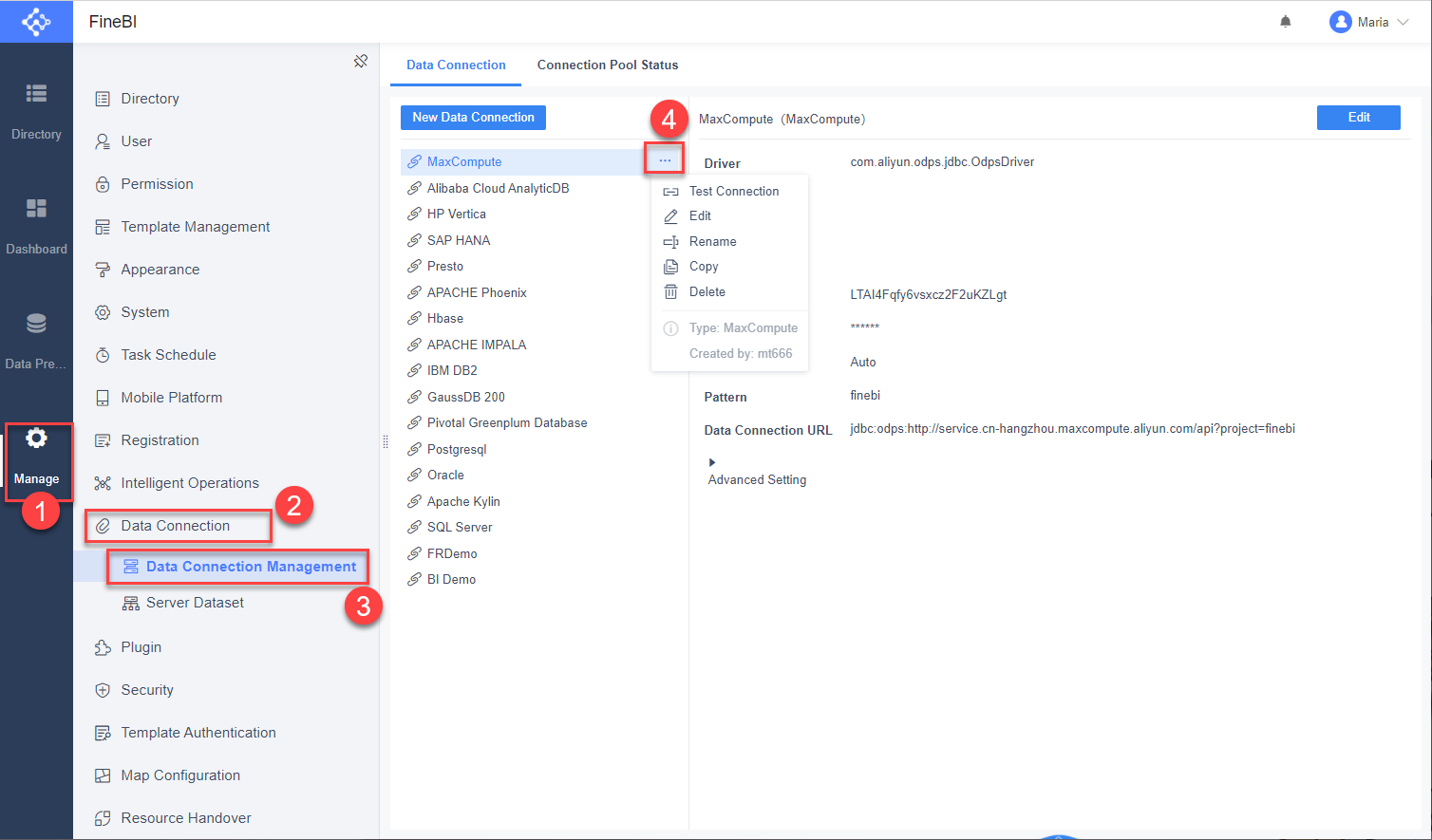 Configure data connection- FineBI Help Document FineBI Document