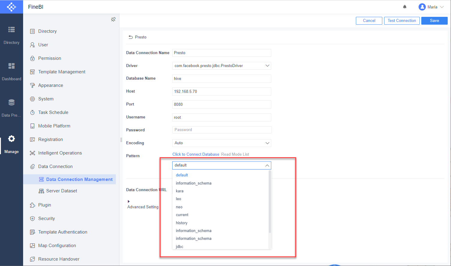 Presto data connection- FineBI Help Document FineBI Document
