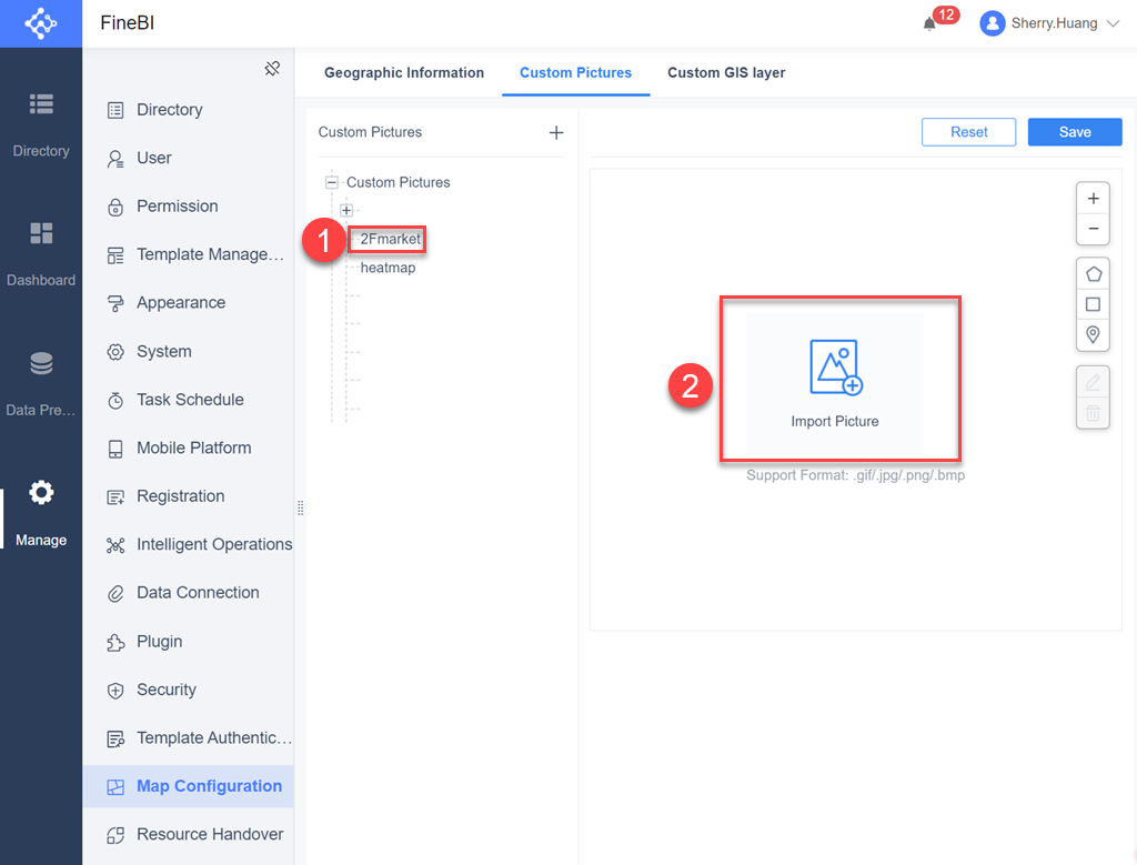 Custom picture map- FineBI Help Document FineBI Document