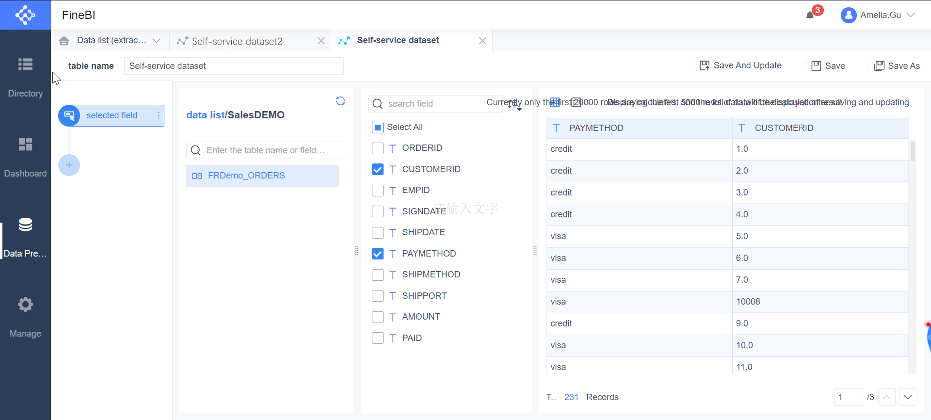 Self-service dataset of processing property- FineBI Help Document ...