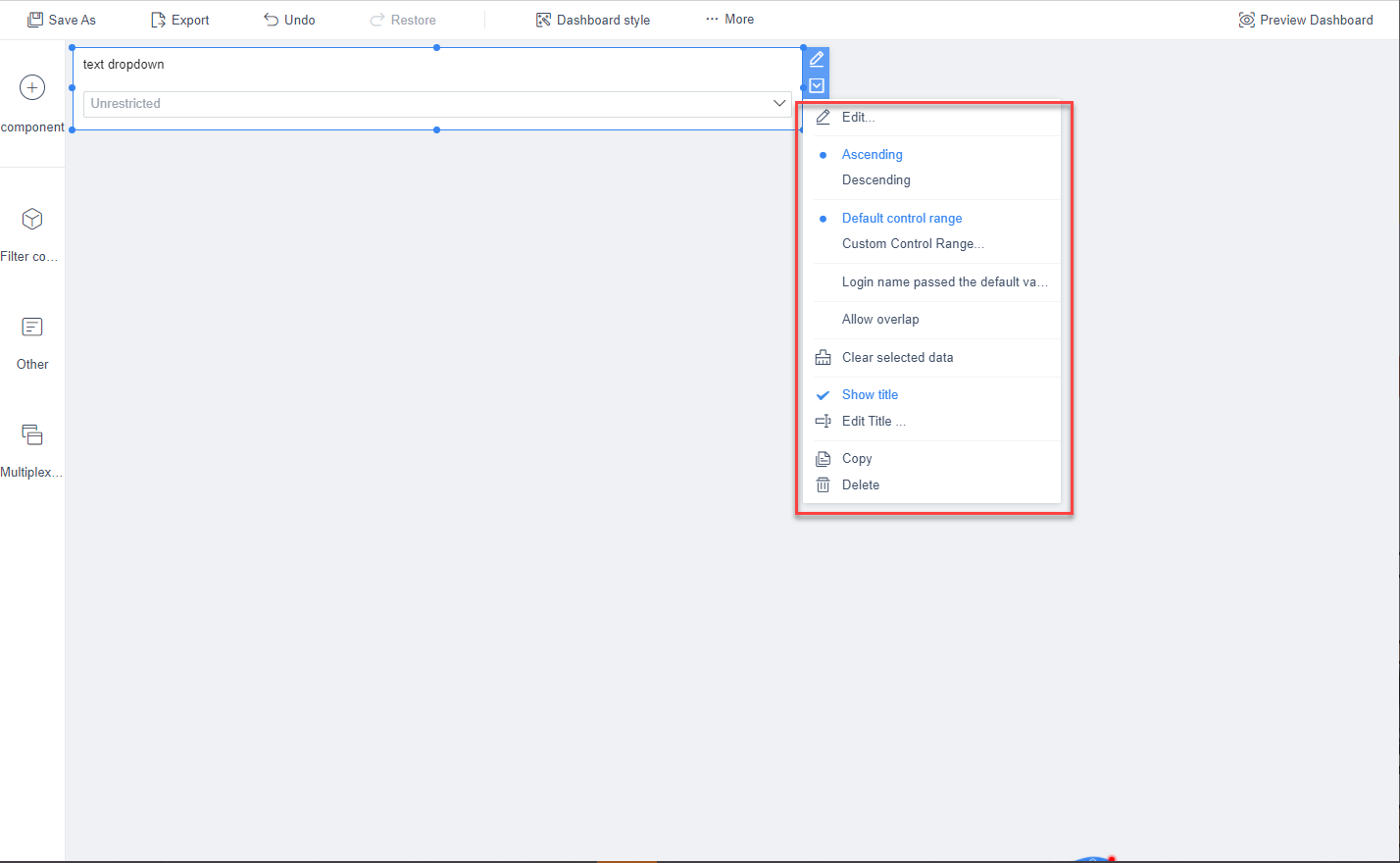 Overview of filtering component function- FineBI Help Document FineBI ...