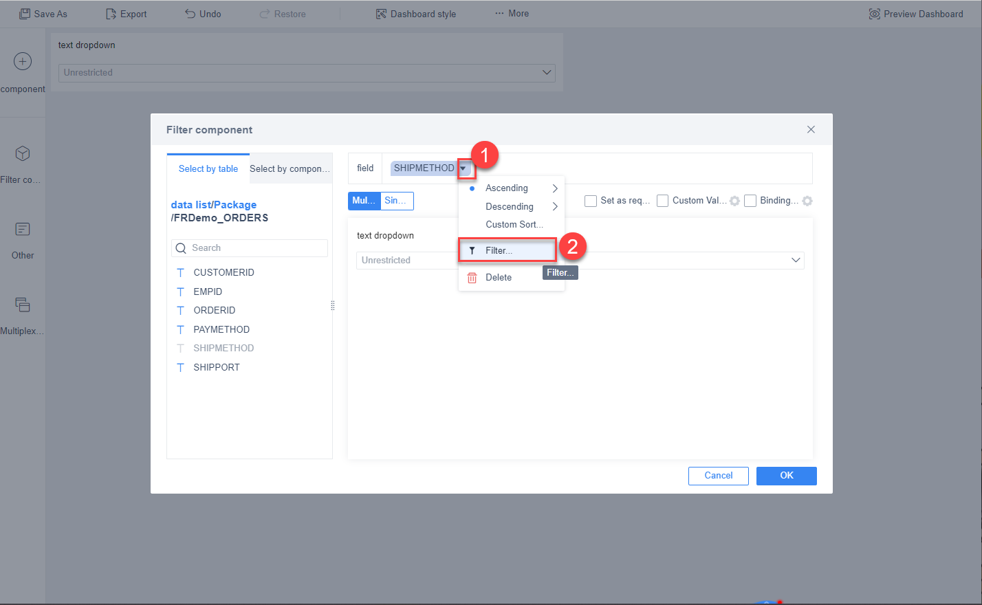 Overview of filtering component function- FineBI Help Document FineBI ...