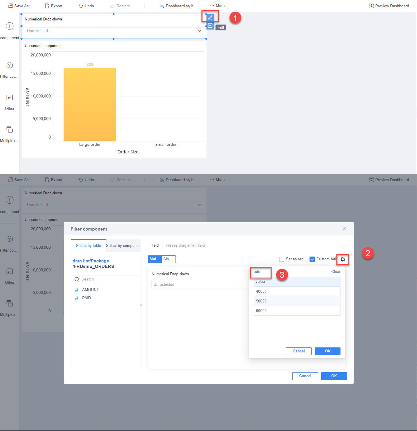 Filter component participate in the calculation as parameter- FineBI ...
