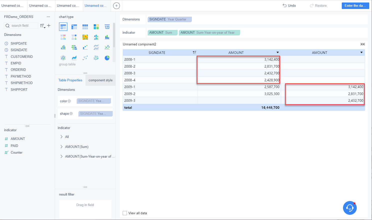Quick calculation of table- FineBI Help Document FineBI Document