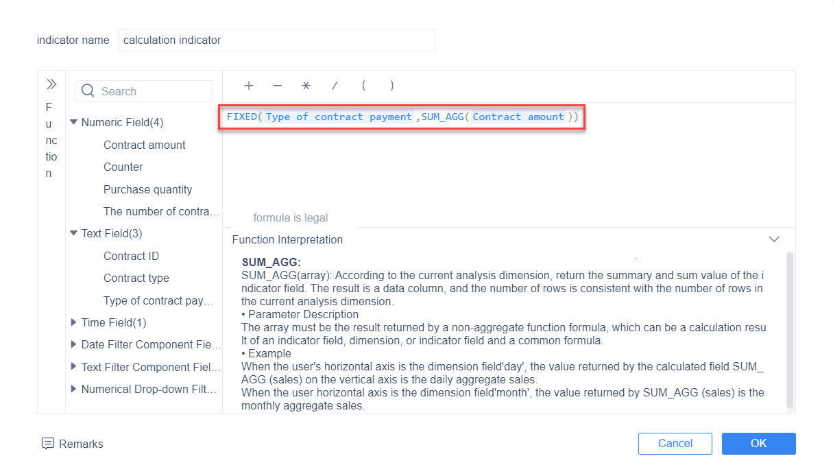 The selection of calculation type- FineBI Help Document FineBI Document