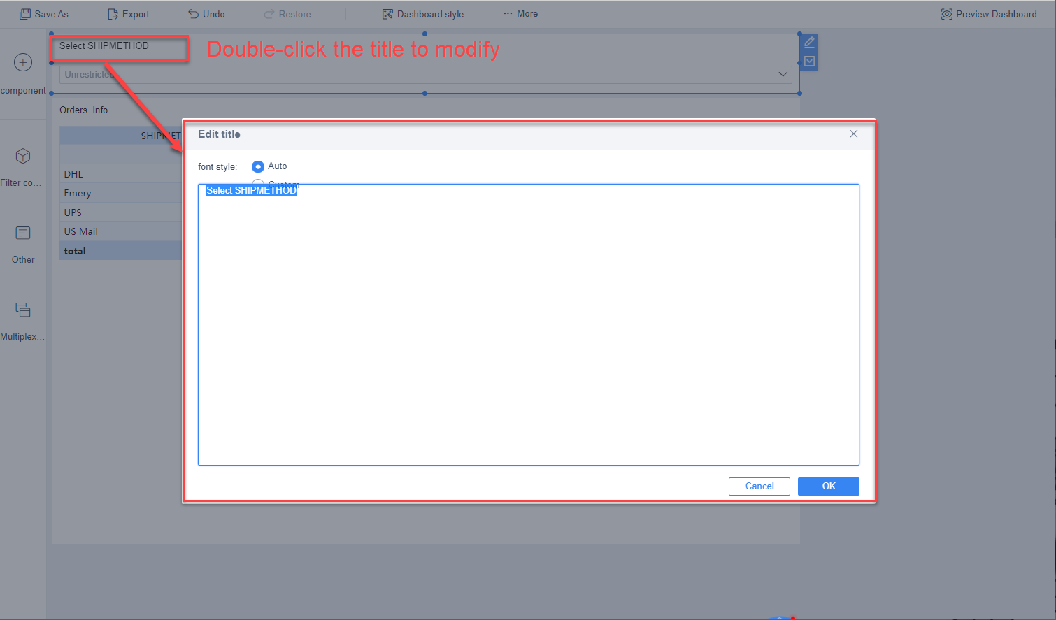 Component title- FineBI Help Document FineBI Document