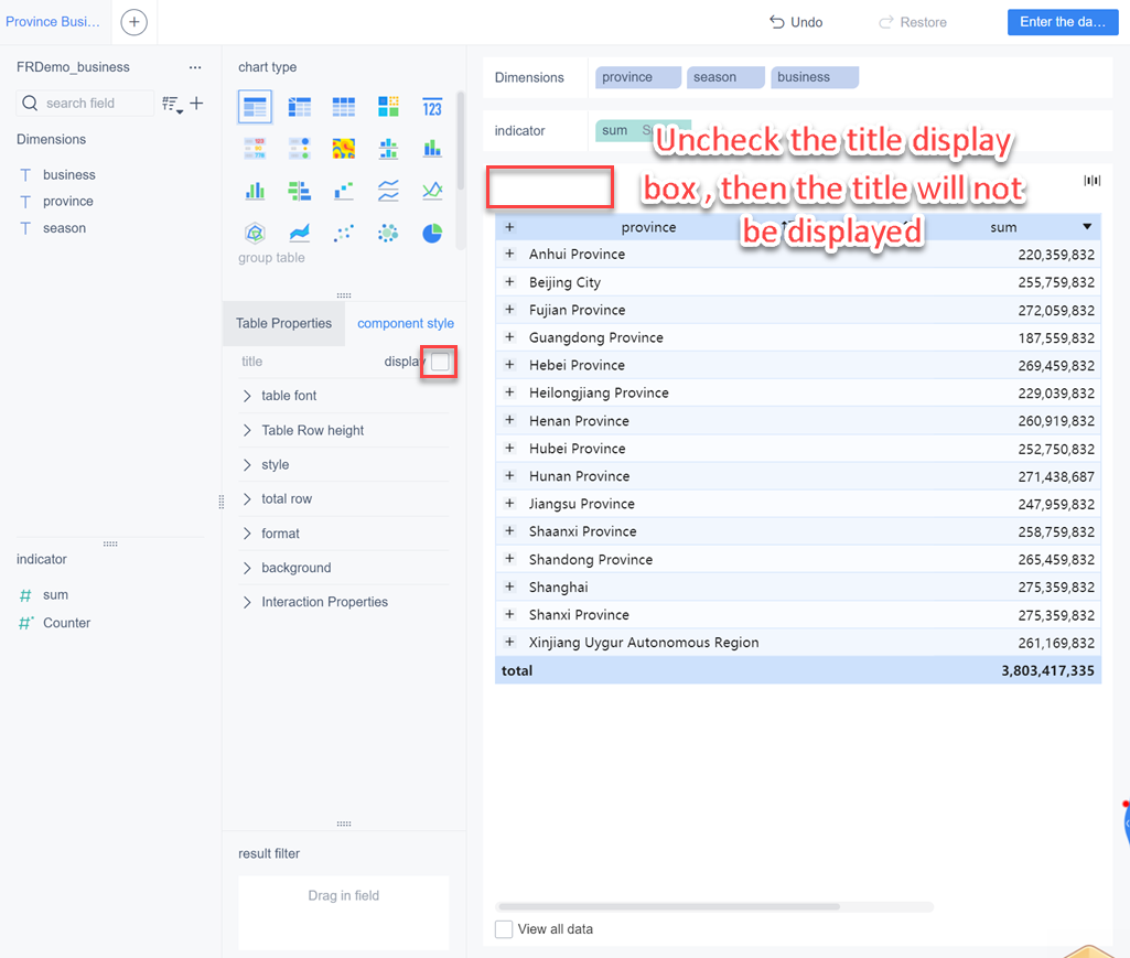 Group table component style- FineBI Help Document FineBI Document