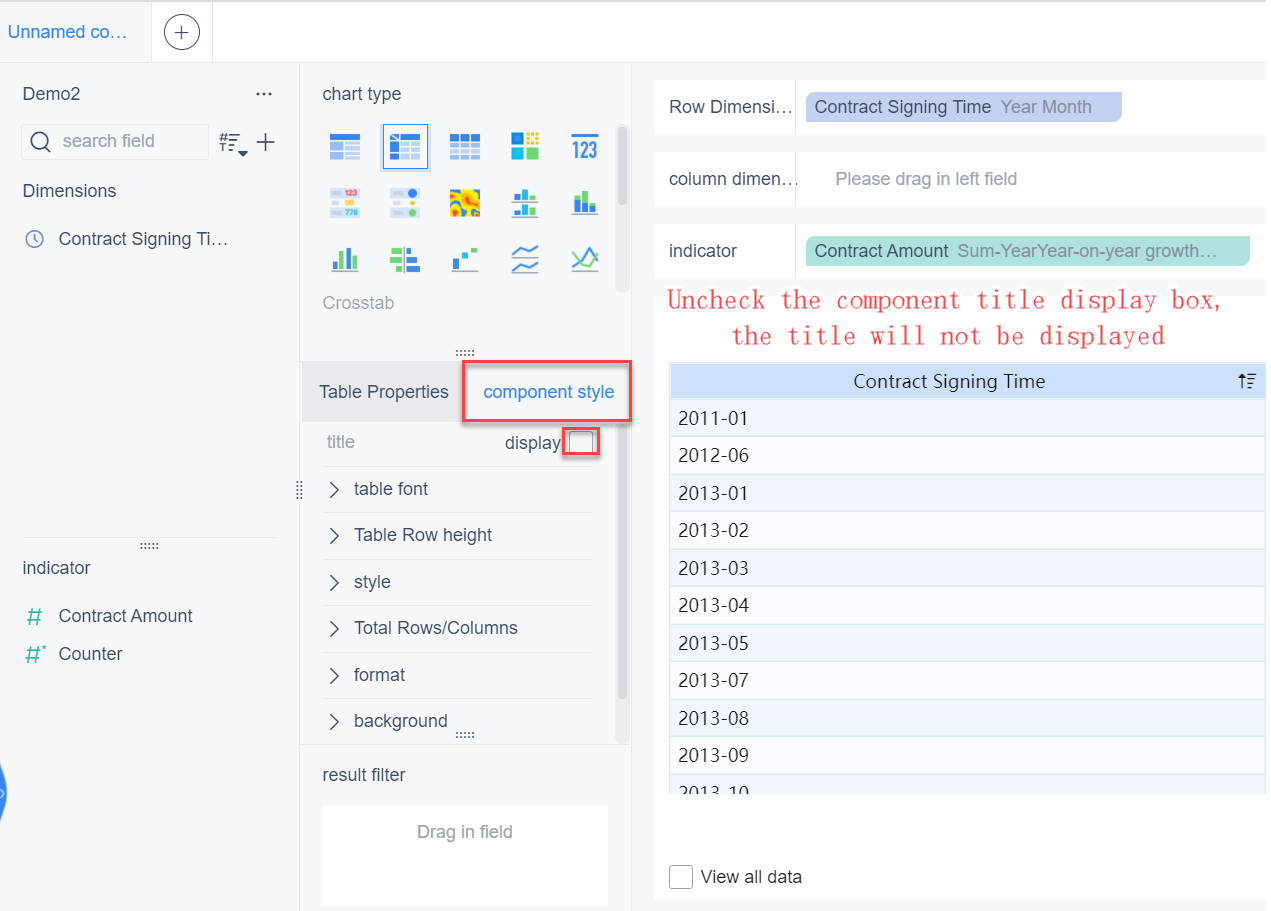 Crosstab component style- FineBI Help Document FineBI Document