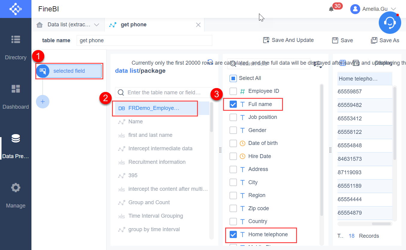 Data merging, interception, and split- FineBI Help Document FineBI Document