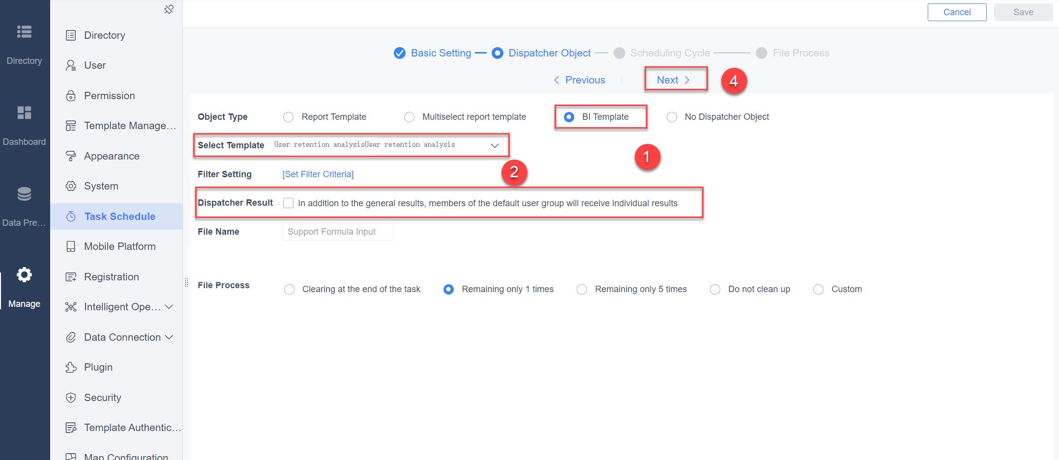 Task Schedule with Component Alert- FineBI Help Document FineBI Document