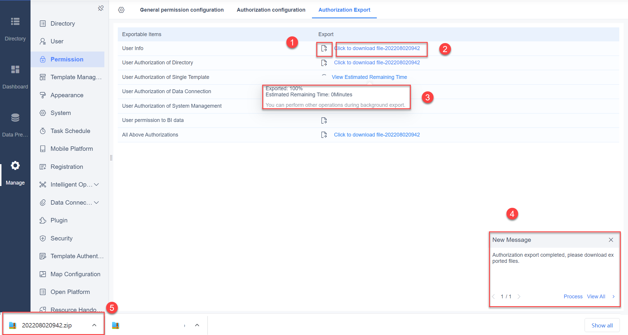 Permission export plugin- FineBI Help Document FineBI Document