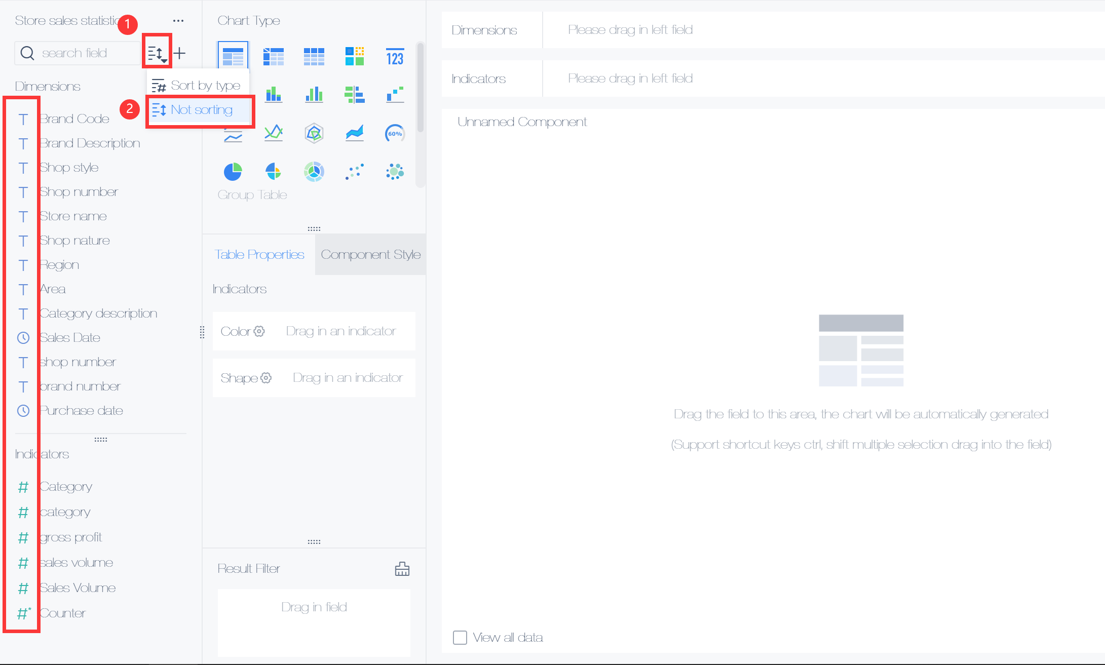 Create the first component- FineBI Help Document FineBI Document