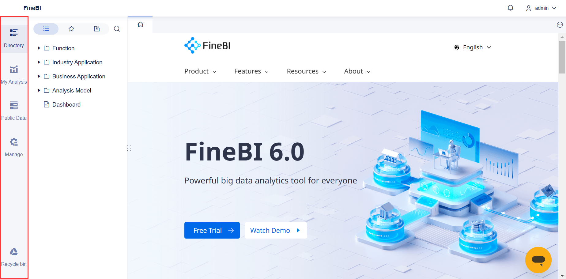 FineBI Page Introduction- FineBI Help Document 7.0