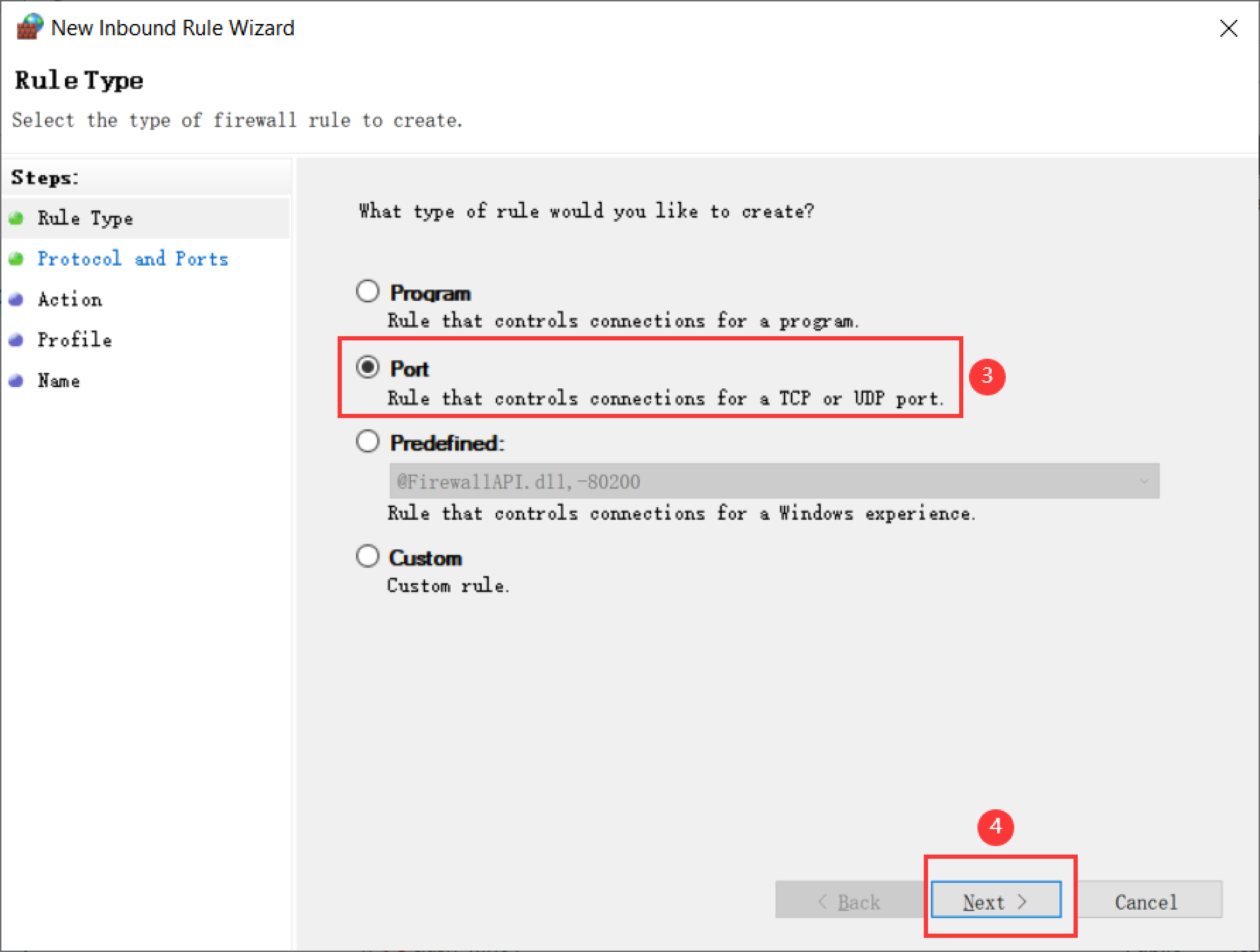 Create Inbound Rule Windows Firewall Setting Inbound and Outbound Rules for Windows Server- FineBI Help ...