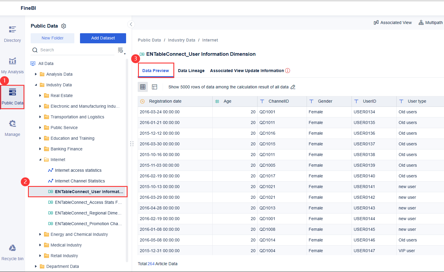 Data Preview- FineBI Help Document 7.0