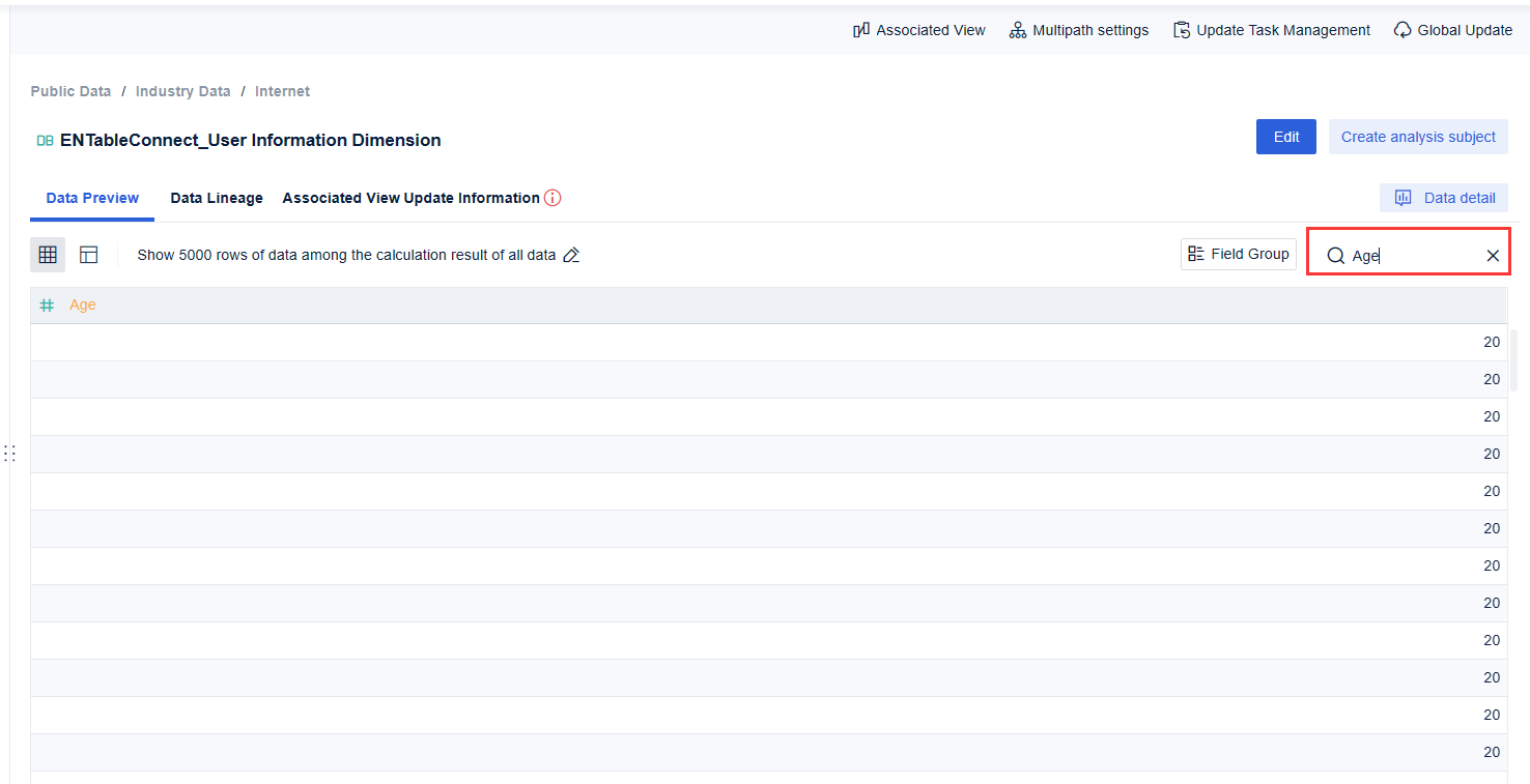 Data Preview- FineBI Help Document 7.0