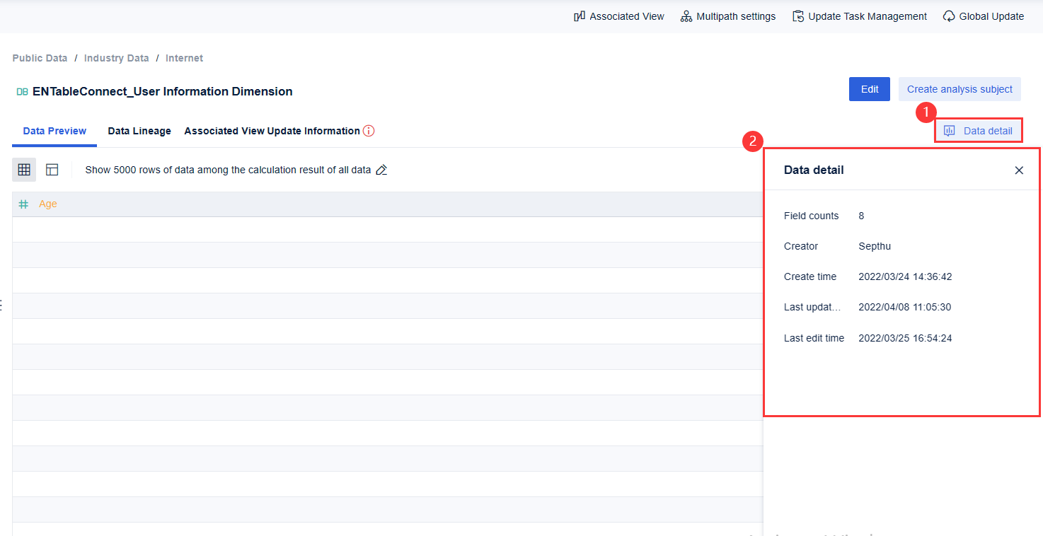 Data Preview- FineBI Help Document 7.0