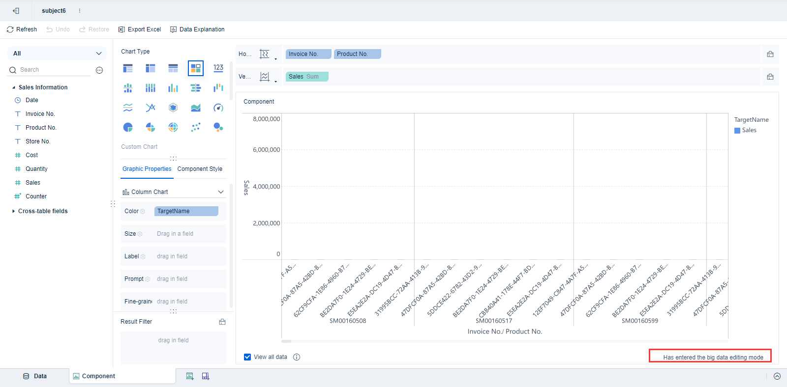 Prompt in Big Data Editing Mode- FineBI Help Document 7.0