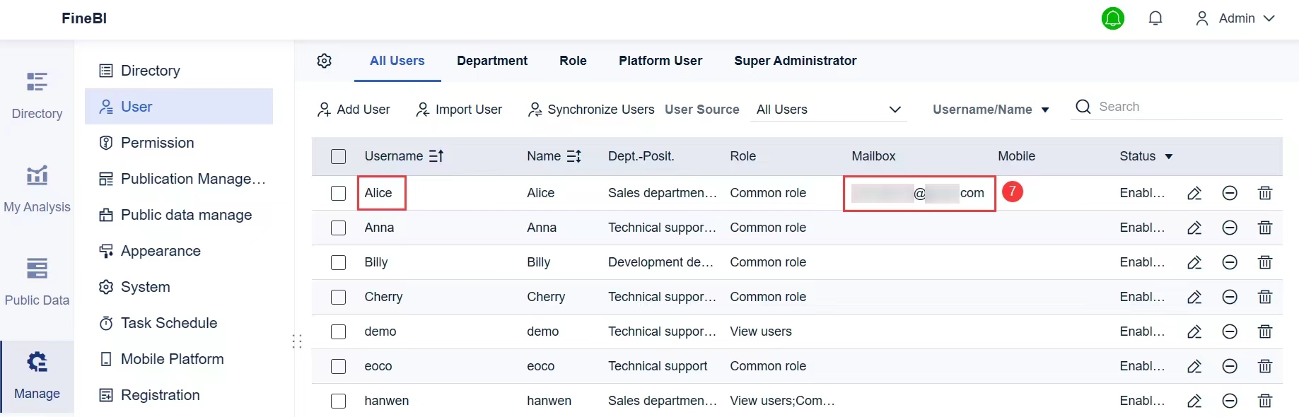 Component Alert in Task Schedule- FineBI Help Document 7.0