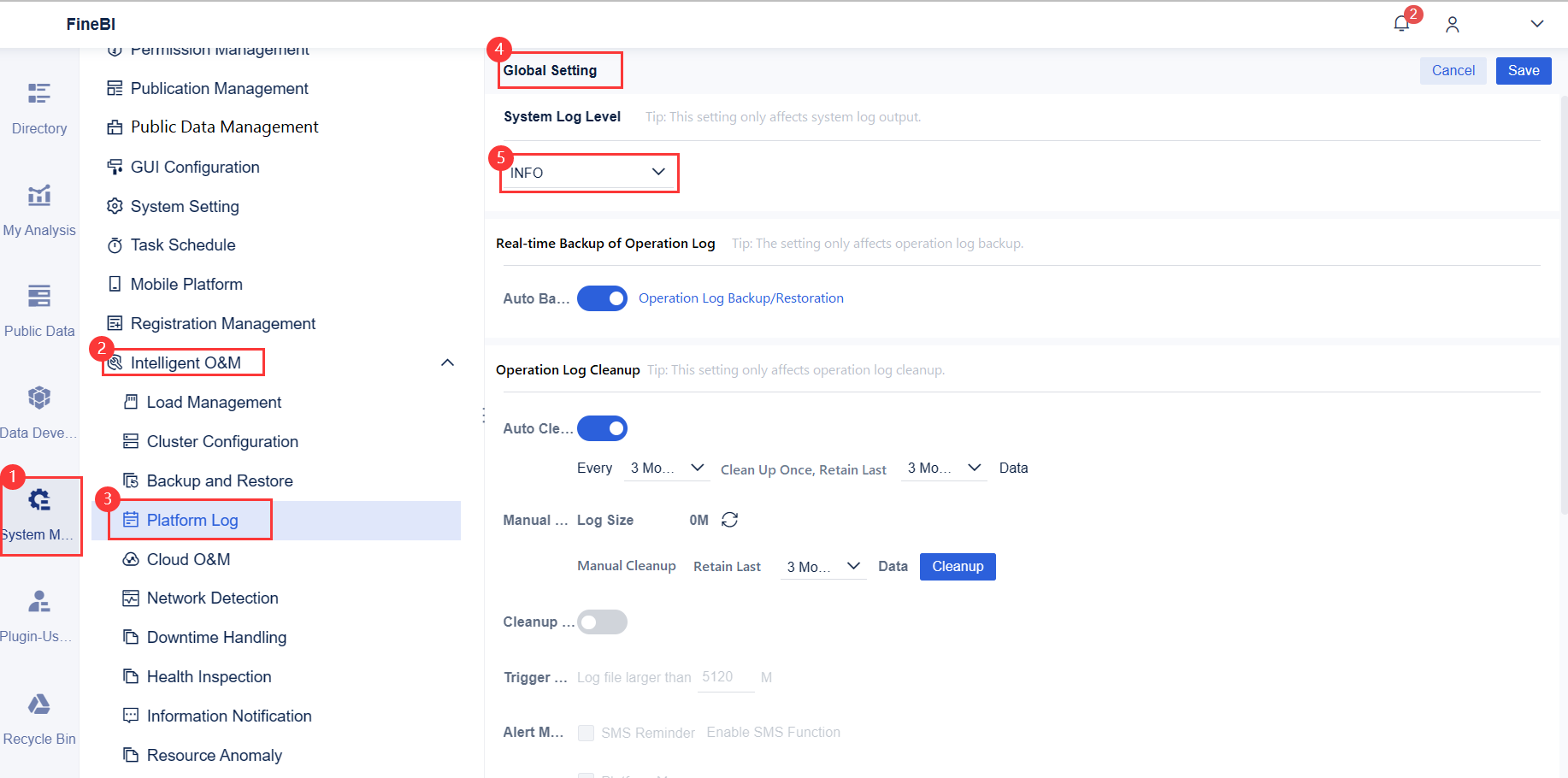 LogDB Database Logs on the Platform- FineBI Help Document 7.0