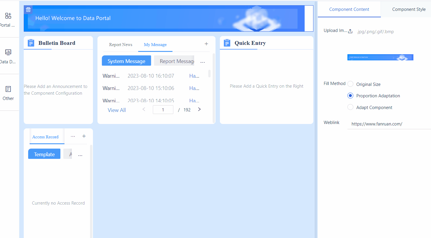 Example for Using Data Portal- FineBI Help Document 7.0