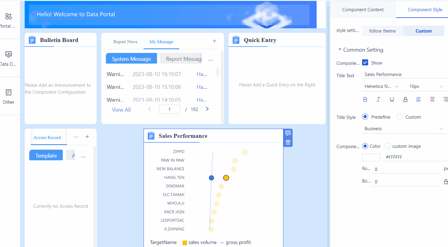 Example for Using Data Portal- FineBI Help Document 7.0