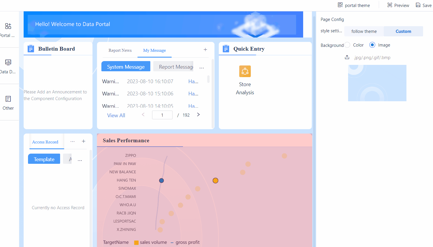 Example for Using Data Portal- FineBI Help Document 7.0