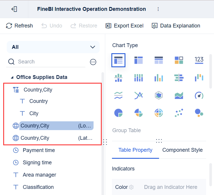 Map Drilling- FineBI Help Document 7.0