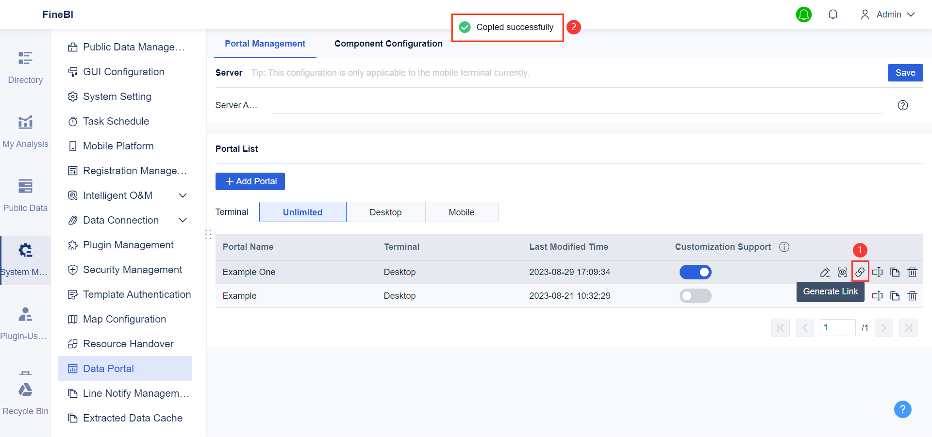 Introduction to Data Portal Plugin Installation- FineBI Help Document 7.0