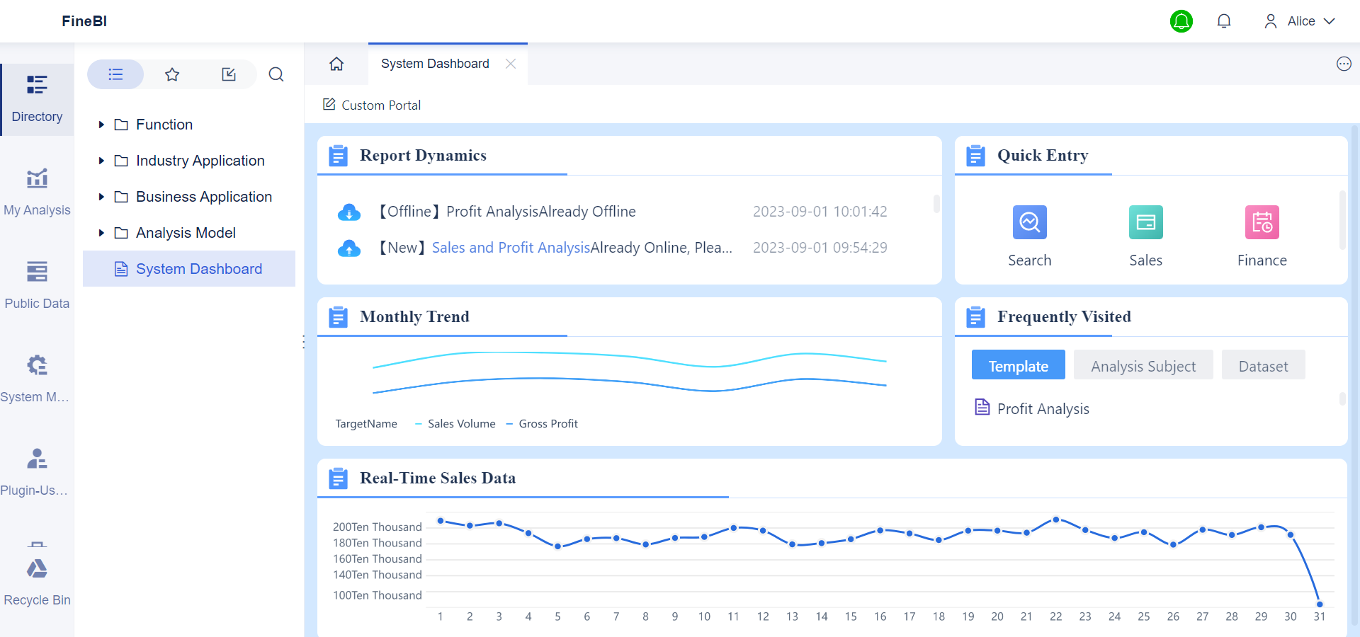 Viewing and Using Data Portal- FineBI Help Document 7.0
