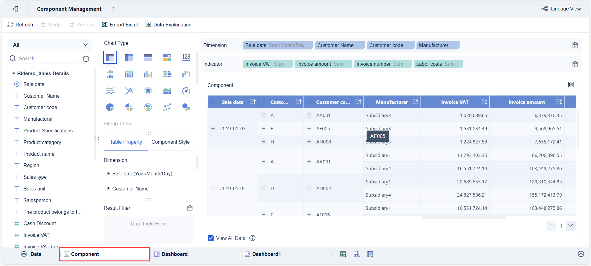 Visual Component Management- FineBI Help Document 7.0