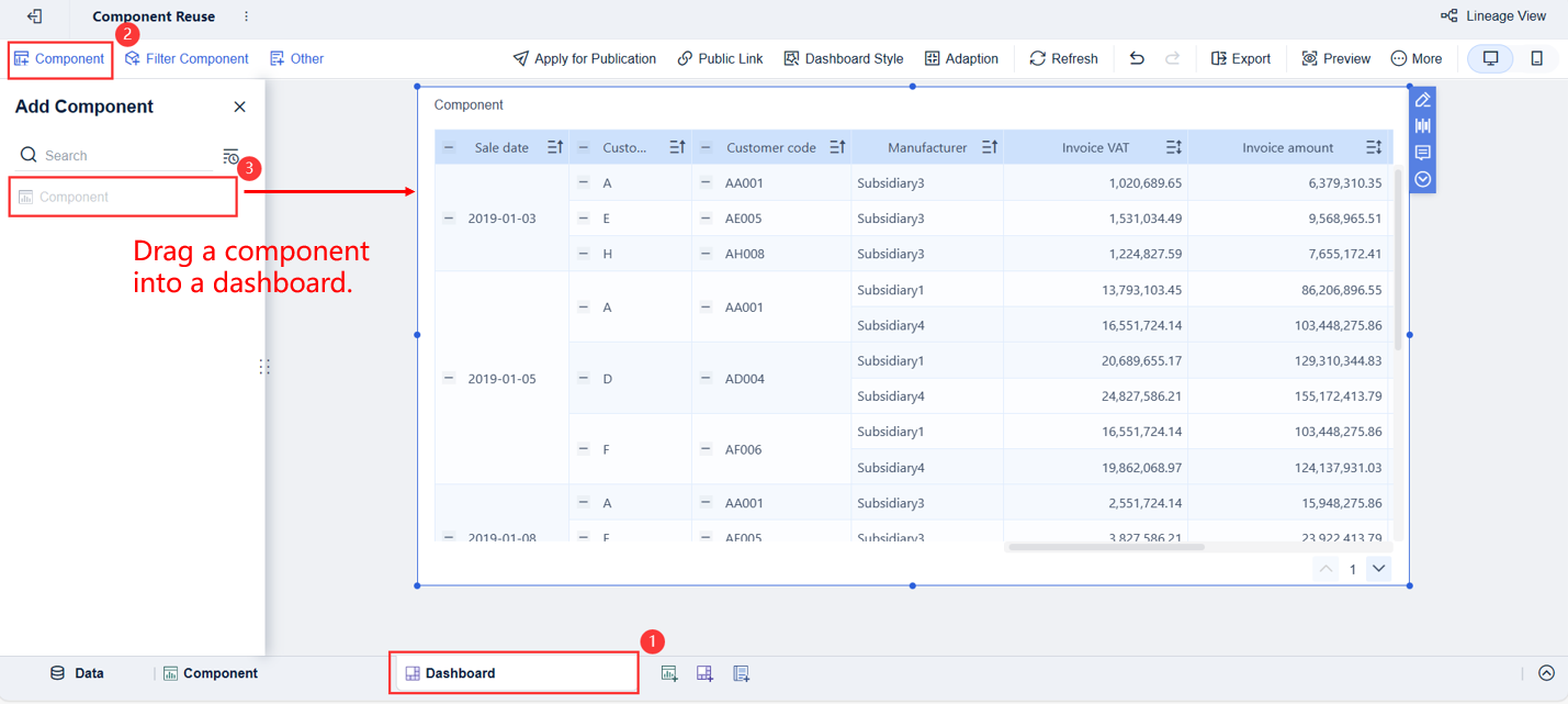 Component Reuse- FineBI Help Document