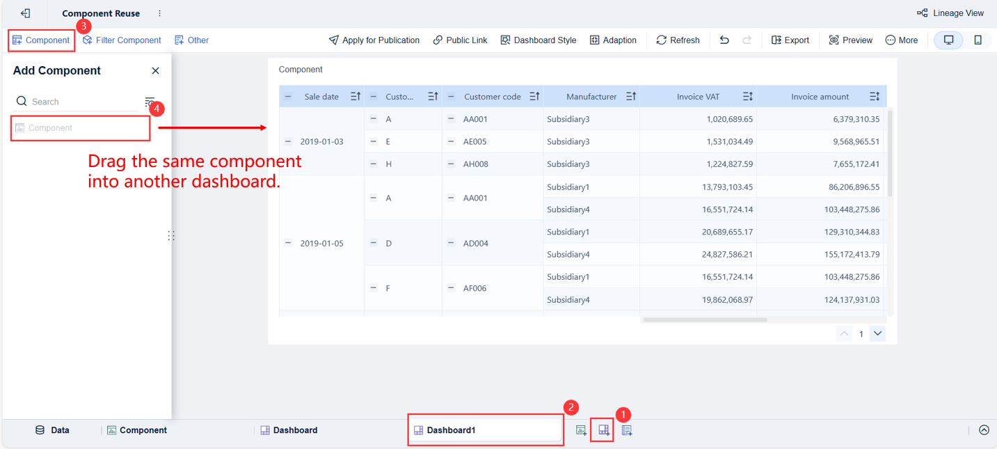 Component Reuse- FineBI Help Document