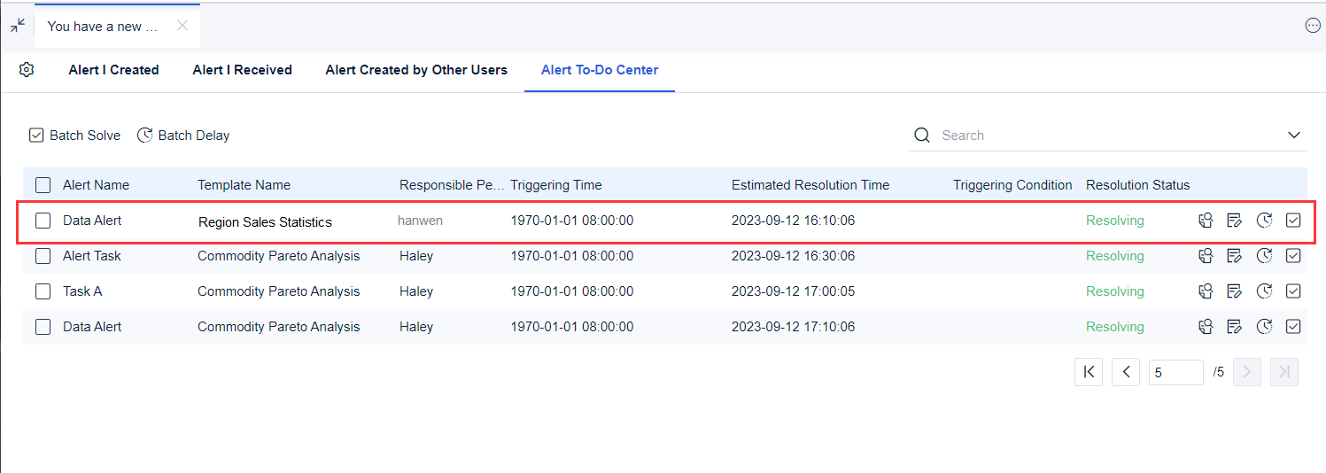 [Dynamic Receiver] Data Alert Task Example- FineBI Help Document