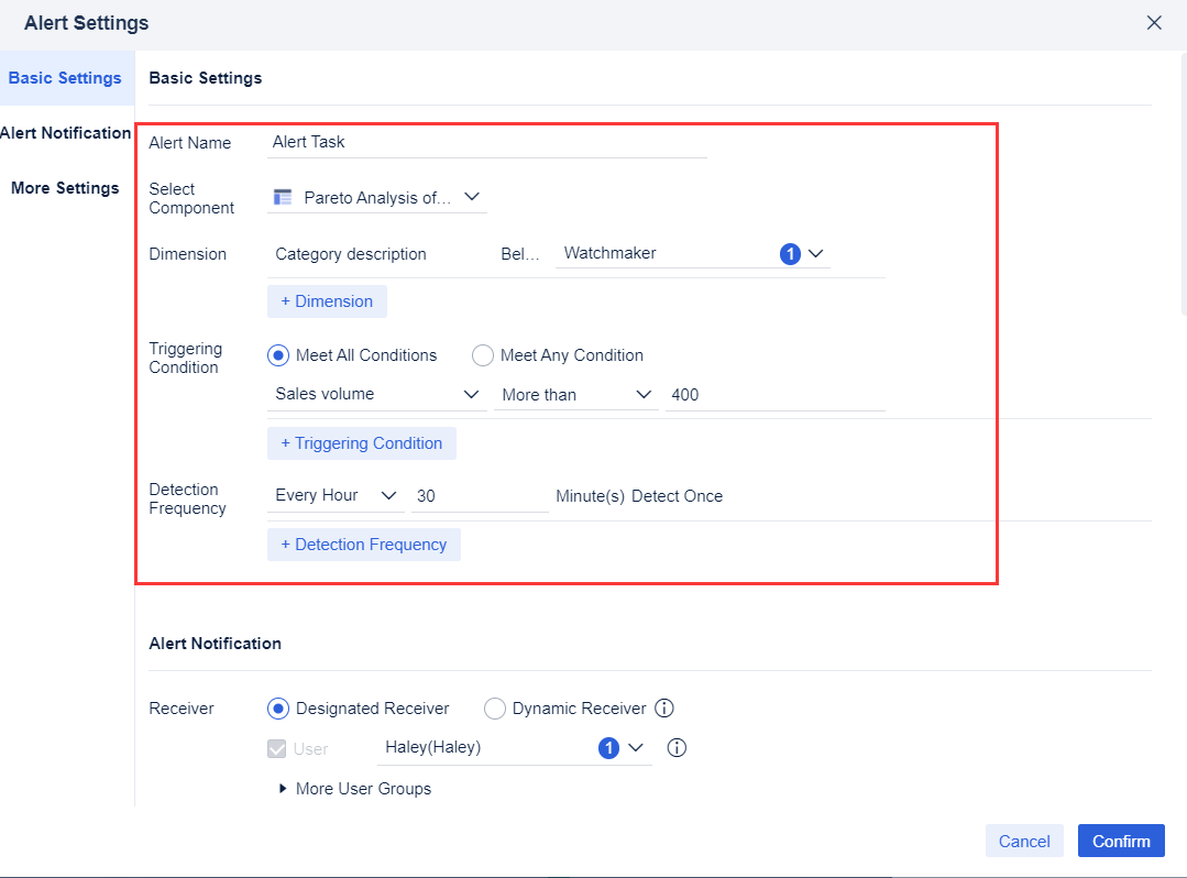 Data Alert Plugin Examples- FineBI Help Document 7.0