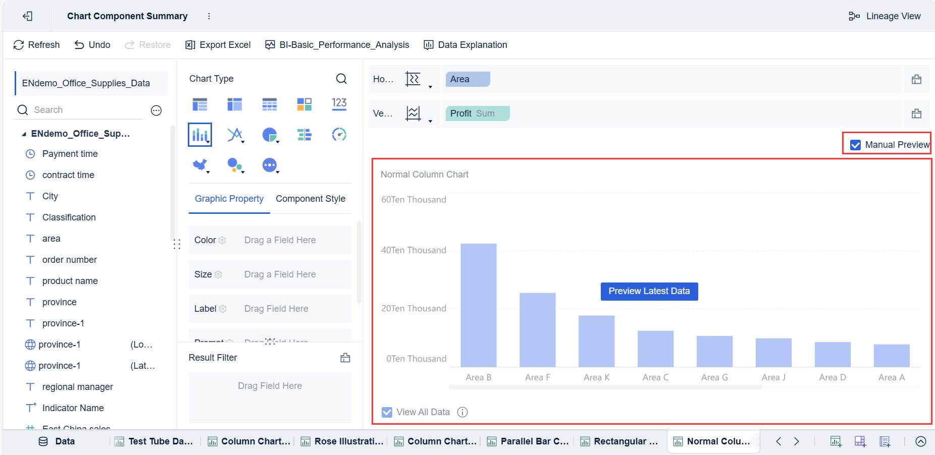 Manual Component Preview- FineBI Help Document 7.0