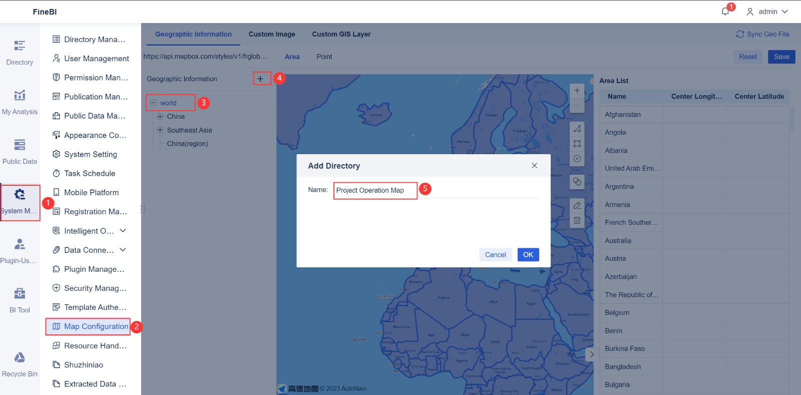 Custom Map Drilling- FineBI Help Document 7.0