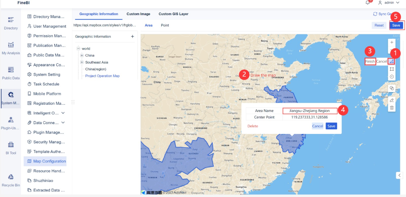 Custom Map Drilling- FineBI Help Document 7.0