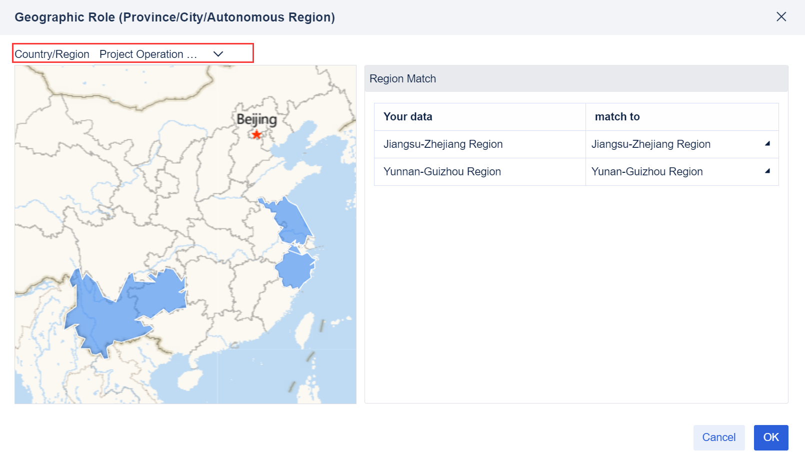 Custom Map Drilling- FineBI Help Document 7.0