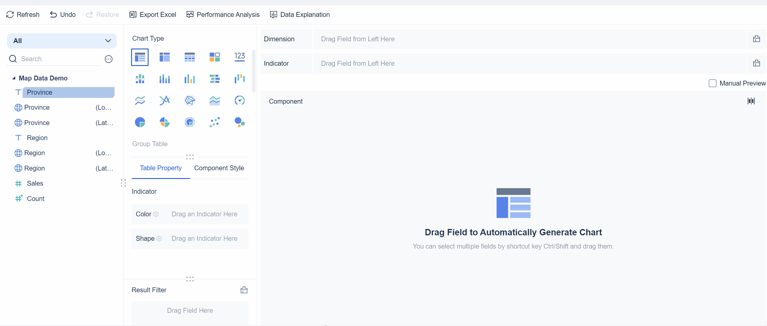 Custom Map Drilling- FineBI Help Document 7.0