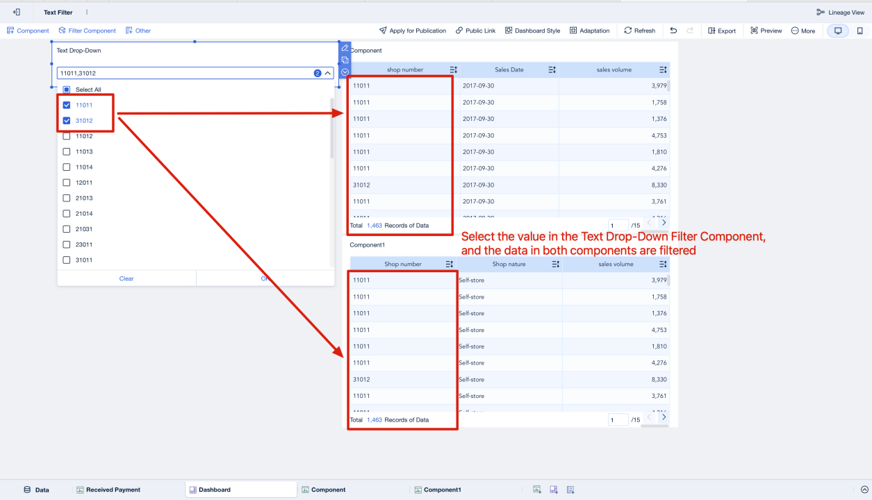 Text Filter Component- FineBI Help Document